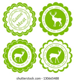 Game meat vector background label stamp green ecology concept