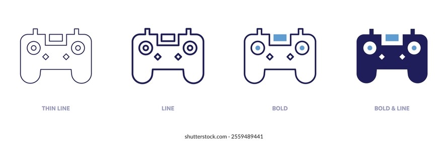 Game mechanics icon in 4 different styles. Thin Line, Line, Bold, and Bold Line. Duotone style. Editable stroke.