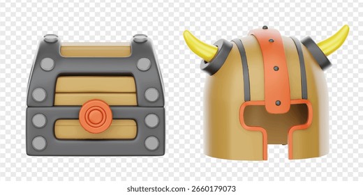 Spiel Medieval Assets 3D Icons Render Clipart - Hochwertige 3D-Grafiken für Gaming.