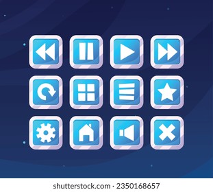 Game Menu Buttons Provide Quick Access To Various Features Like Settings, Options, And Levels, Cartoon Vector Set