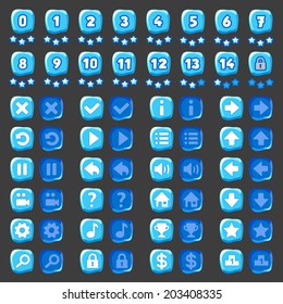 Game menu icons ice buttons