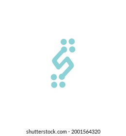 Diseño del logotipo del vector de tecnología S de letra mínima para juegos
