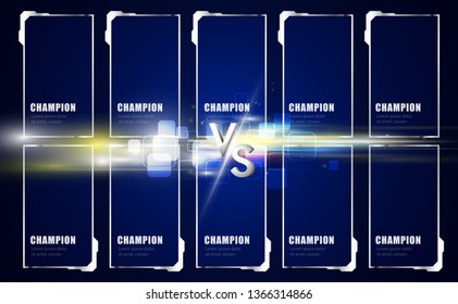 Game moba 5vs5  versus screen design concept. vector illustration eps10