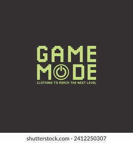 Game Mode Typography in Pixel Style Vector