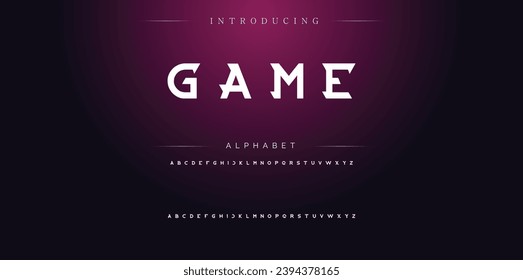 Game Modern Bold Font. Sans Serif Font. Regular Italic Uppercase Lowercase Typography urban style alphabet fonts for fashion, sport, technology, digital, movie, logo design, vector illustration