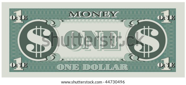Game Money One Dollar Bill Stock Vector (Royalty Free) 44730496 ...