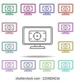 game in the monitor icon. Elements of Virtual Reality in multi color style icons. Simple icon for websites, web design, mobile app, info graphics