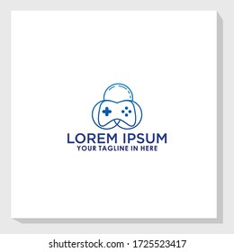 game mono line logo design template vector