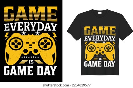 Game motivational quote typography Vector t-shirt design. Inspirational, graphics, illustration, Gaming, retro. Ready for t-shirt, poster, Cards, Sticker, textile, blouse, black background.
.
