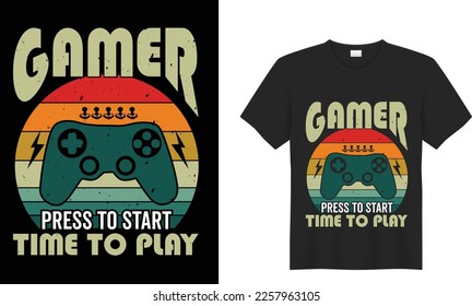 Game motivational quote typography Vector t-shirt design. Inspirational, graphics, illustration, Gaming, retro. Ready for print t-shirt, poster, Cards, Sticker, textile, blouse, black background.
.
