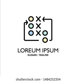 Game, Move, Strategy, Tactic, Tactical Business Logo Template. Flat Color. Vector Icon Template background