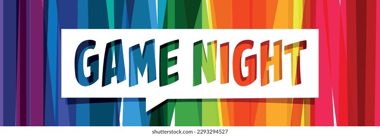 Game night on colorful background