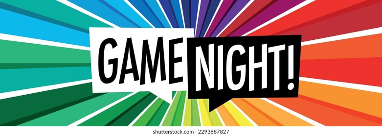 Game night on colorful background