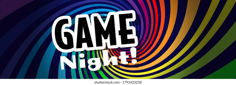 Game night on multicolored background