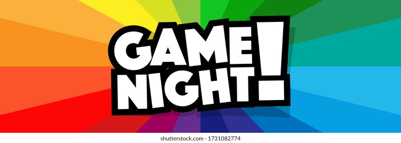 Game night on radial stripes background