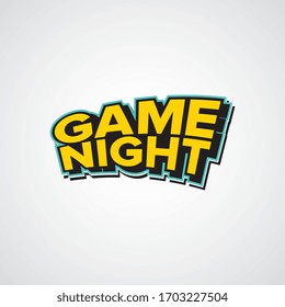 Diseño vectorial de signo de noche de juego