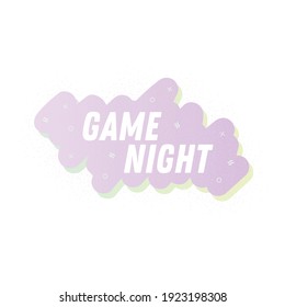 Texto de la noche del juego, fondo de iluminación del vector de la noche del juego