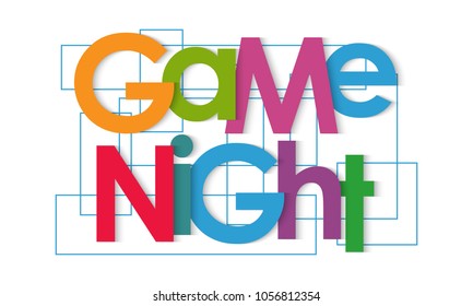 Game night vector letters