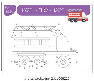 Un juego con números, un juego educativo punto a punto para niños, caricaturas. Ilustración del vector