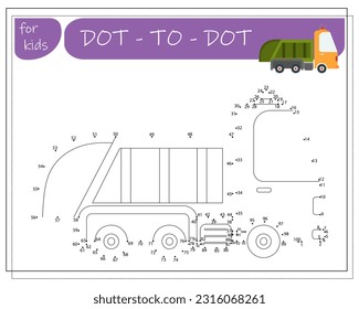 Un juego con números, un juego educativo punto a punto para niños, caricaturas. Ilustración del vector