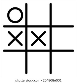 game O X web line icon. Tic-tac-toe. Vector illustration.