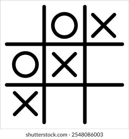 game O X web line icon. Tic-tac-toe. Vector illustration.