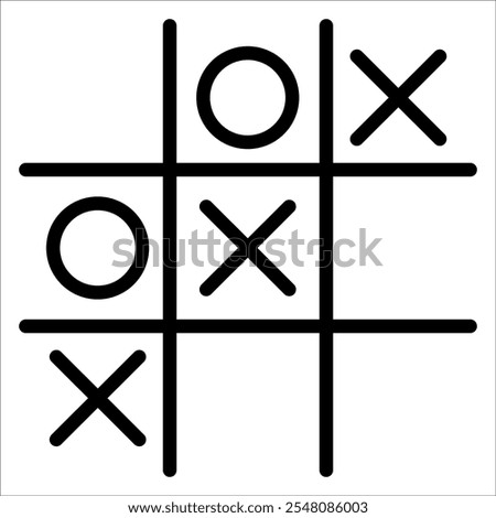 game O X web line icon. Tic-tac-toe. Vector illustration.