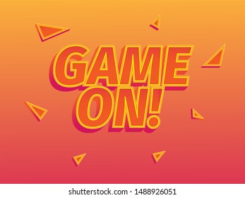 "game on!" 3d typography font effect in modern style 