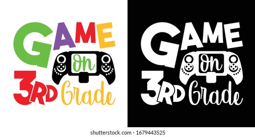 Game On 3rd Grade Printable Vector Illustration