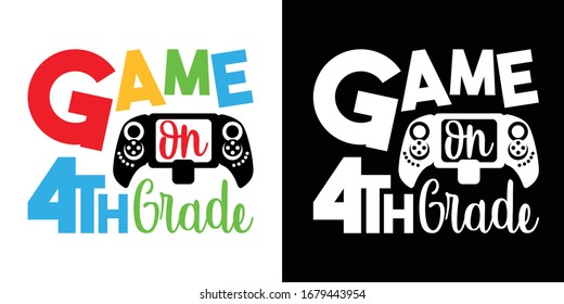 Game On 4th Grade Printable Vector Illustration