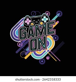 Game On Colorful abstract vector graphic design