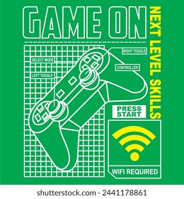 game on controller tshirt print