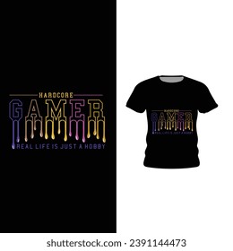 game on design with symbolic tshirt. typography, print, vector illustration