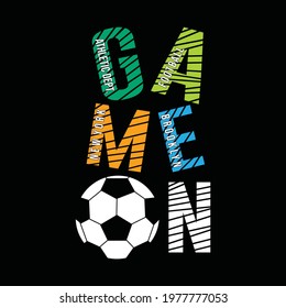 Game on, football sport, typography graphic design, for t-shirt prints, vector illustration