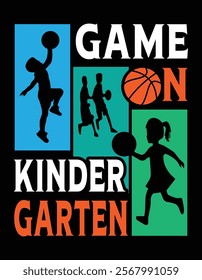 Game On Kinder garten Basketball Cut File. 