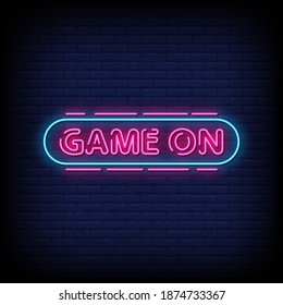 Game On Neon Signs Style Text Vector