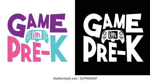 Game On Pre-K Printable Vector Illustration