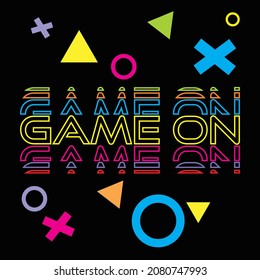 Game on street style text effect vector illustration