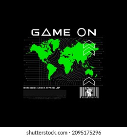 game on, tee shirt graphics, vectors