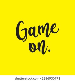 game on text on yellow background.