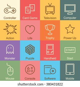 game outline design, vector infographic elements