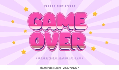 Jogo Sobre 3D Efeito de texto editável Modelo Adequado para o tema de quadrinhos