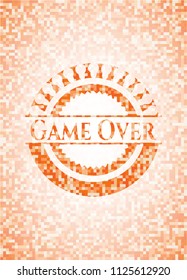 Game Over abstract orange mosaic emblem