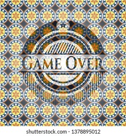 Game Over arabesque emblem. arabic decoration.