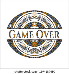 Game Over arabesque emblem. arabic decoration.
