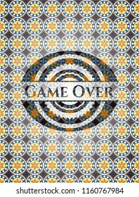 Game Over arabesque style badge. arabic decoration.
