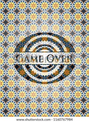 Game Over arabesque style badge. arabic decoration.