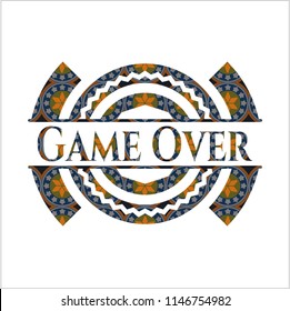 Game Over arabic badge. Arabesque decoration.