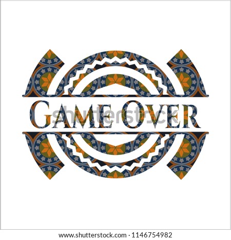 Game Over arabic badge. Arabesque decoration.