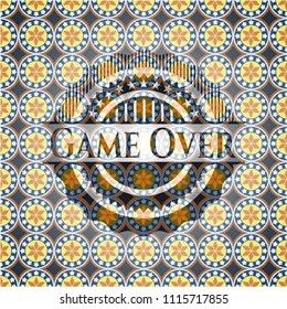 Game Over arabic emblem. Arabesque decoration.